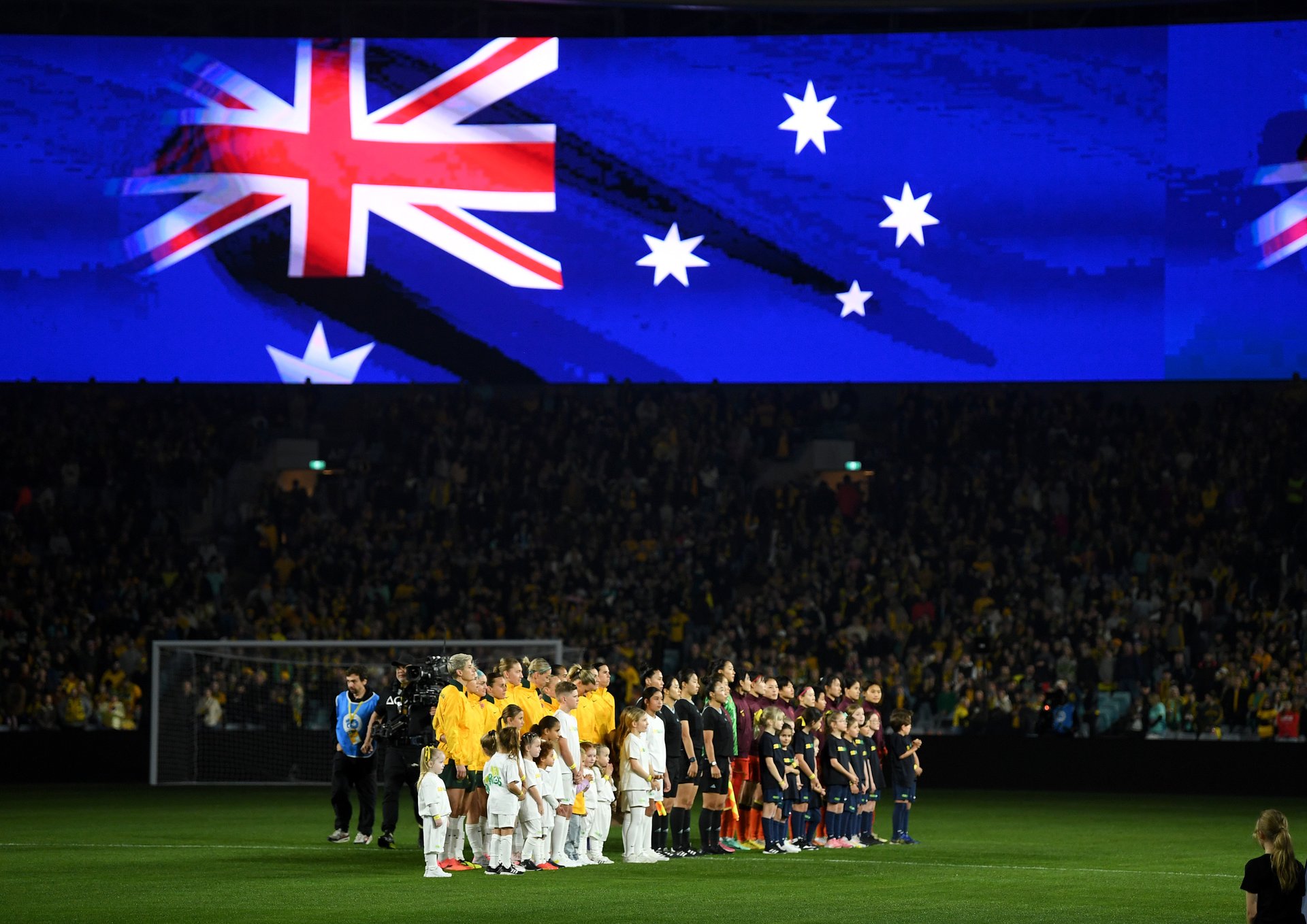 Full stadium and scoreboard during Matildas v China